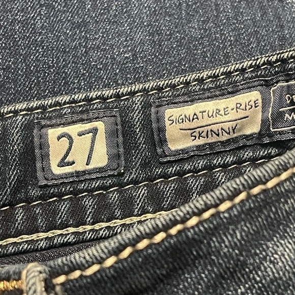 Miss Me Women’s 27 Signature Rise Skinny Bling Blue Jeans - Picture 13 of 14